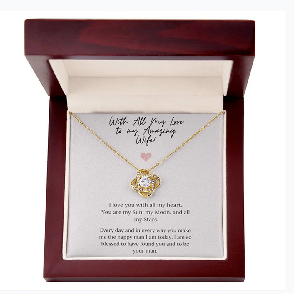 To My Amazing Wife Alluring Beauty Necklace, Gift for Birthday, Christmas, Valentine's Day or Anniversary