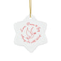 Love, Peace & Joy Holiday Star Ornament - Ceramic Star with Dove and Peace Design