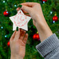 Love, Peace & Joy Holiday Star Ornament - Ceramic Star with Dove and Peace Design