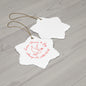 Love, Peace & Joy Holiday Star Ornament - Ceramic Star with Dove and Peace Design