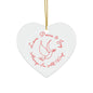 Love, Peace & Joy Holiday Star Ornament - Ceramic Star with Dove and Peace Design