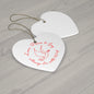 Love, Peace & Joy Holiday Star Ornament - Ceramic Star with Dove and Peace Design