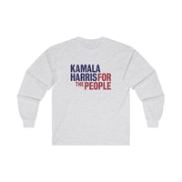 Load image into Gallery viewer, Kamala Harris for the People Long Sleeve Tee, Presidential Campaign Shirt, Political Activist Apparel, Unisex Cotton Top, Election Supporter

