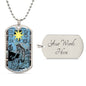 The Star Tarot Card Dogtag Pendant Necklace