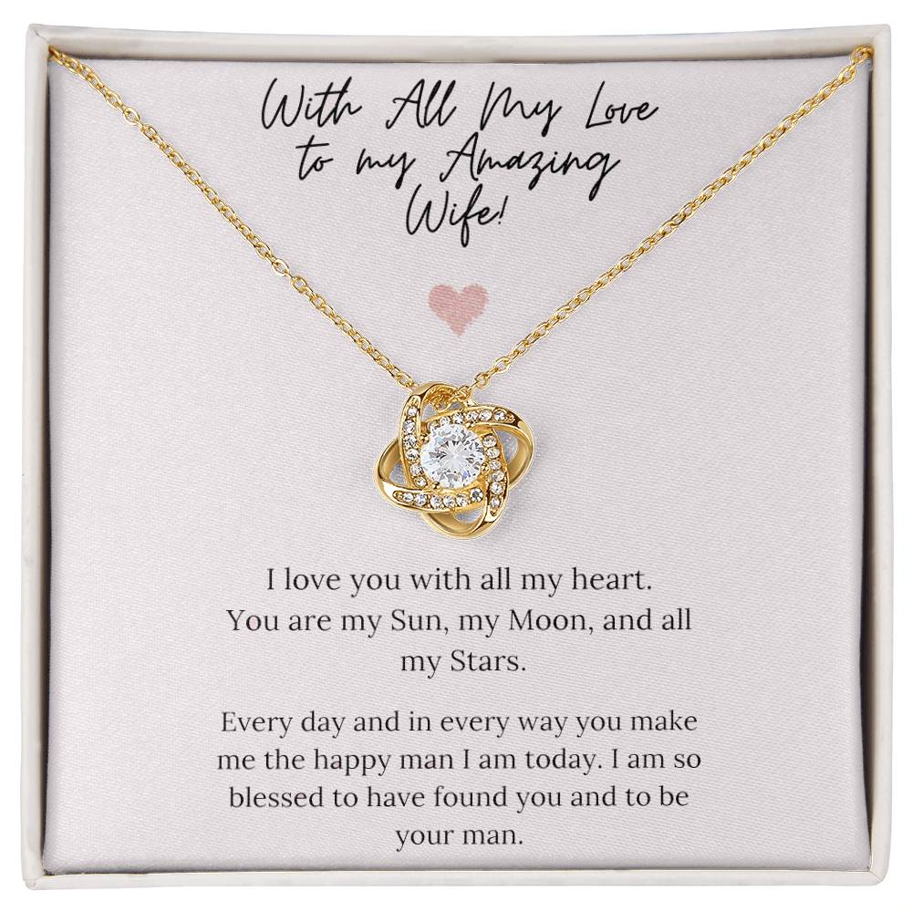 To my Amazing Wife Love Knot Necklace, Gift for Birthday, Christmas, Valentine's Day or Anniversary