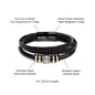 Love You Forever Men's Leather and Steel Bracelet, Gift for him, Gift for Birthday, Christmas,  Valentine's Day or Anniversary