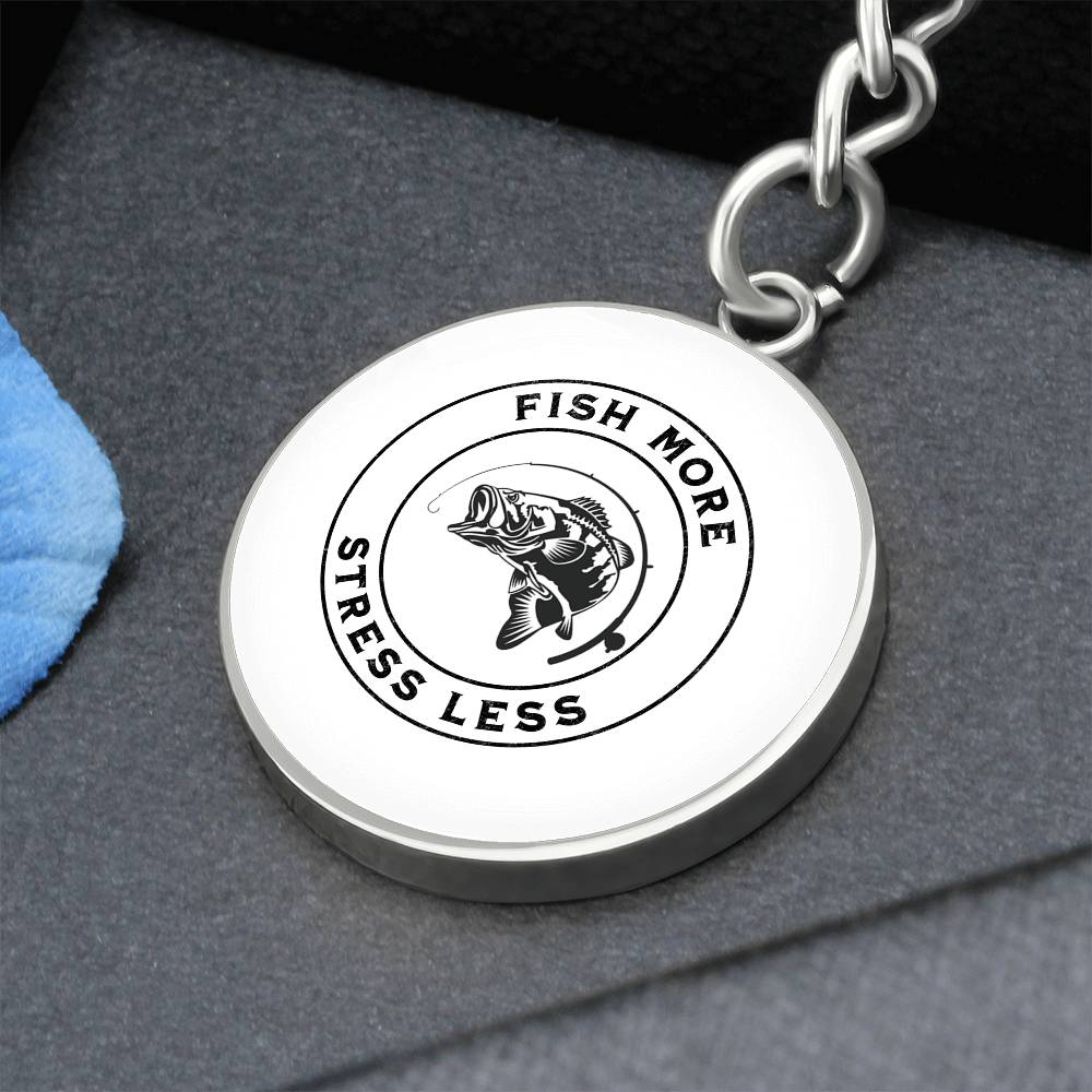 Personalized Fish More Stress Less Lucky Keychain Gift, Gift For Fishermen, Fisherman's Gift for Christmas, Birthday or Start of Fishing Season