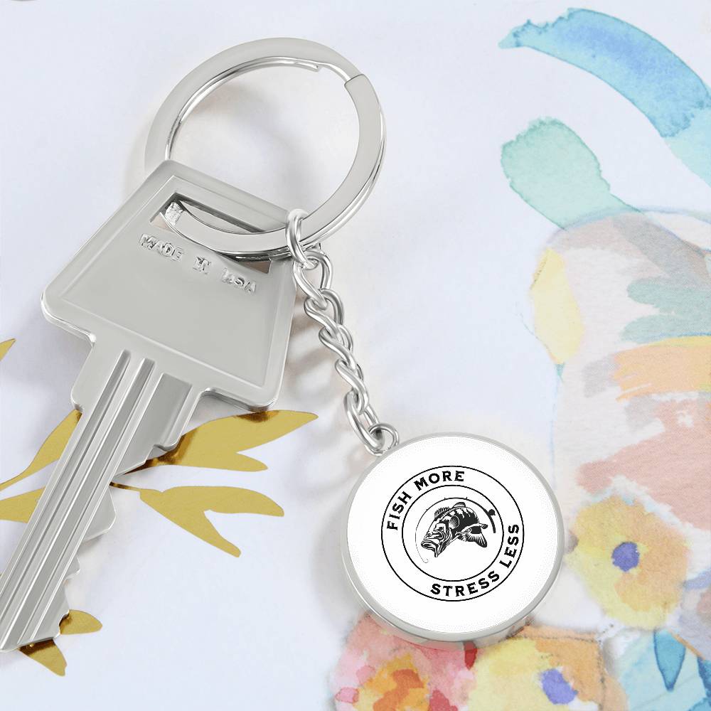 Personalized Fish More Stress Less Lucky Keychain Gift, Gift For Fishermen, Fisherman's Gift for Christmas, Birthday or Start of Fishing Season
