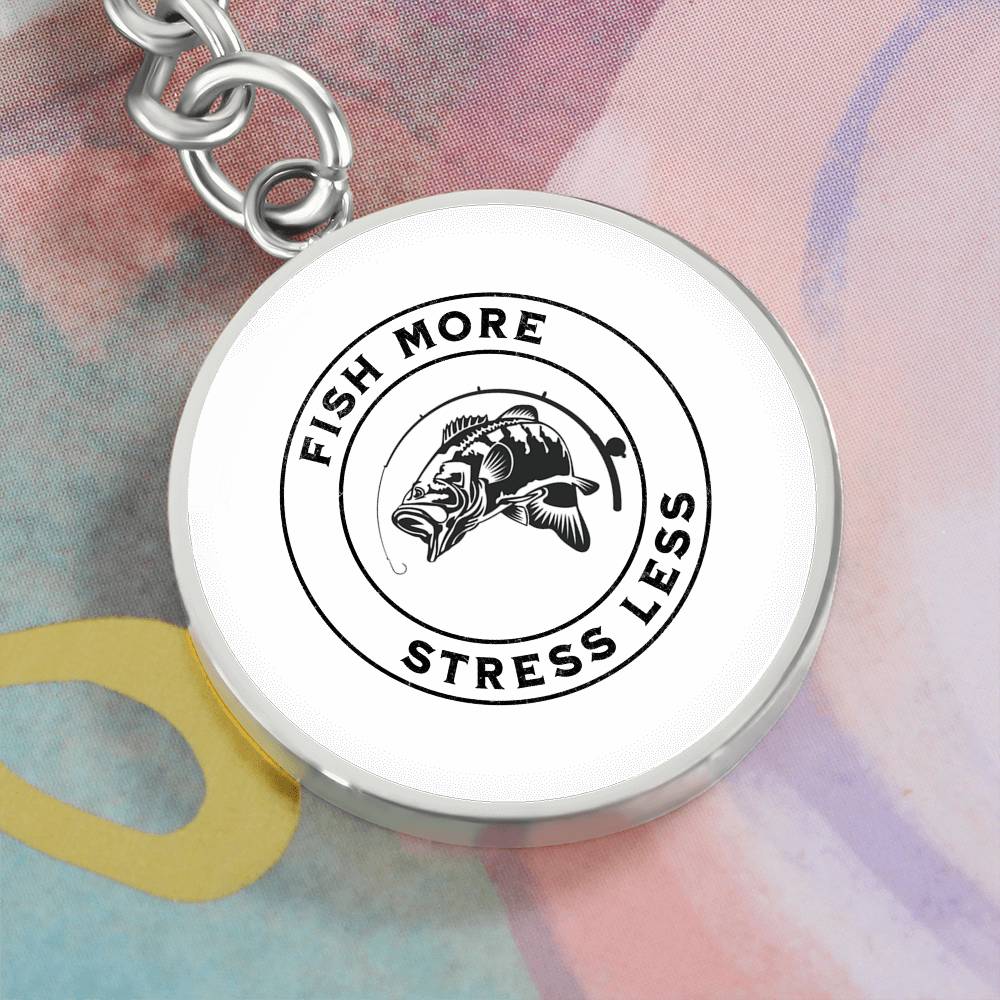 Personalized Fish More Stress Less Lucky Keychain Gift, Gift For Fishermen, Fisherman's Gift for Christmas, Birthday or Start of Fishing Season