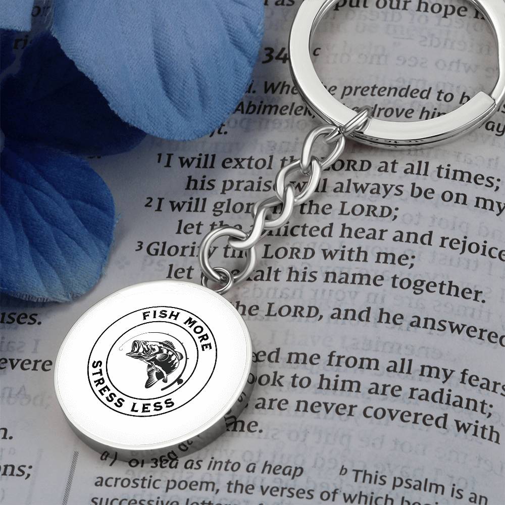 Personalized Fish More Stress Less Lucky Keychain Gift, Gift For Fishermen, Fisherman's Gift for Christmas, Birthday or Start of Fishing Season