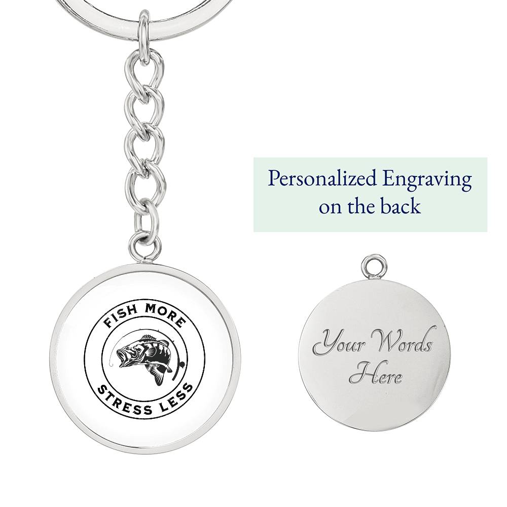 Personalized Fish More Stress Less Lucky Keychain Gift, Gift For Fishermen, Fisherman's Gift for Christmas, Birthday or Start of Fishing Season