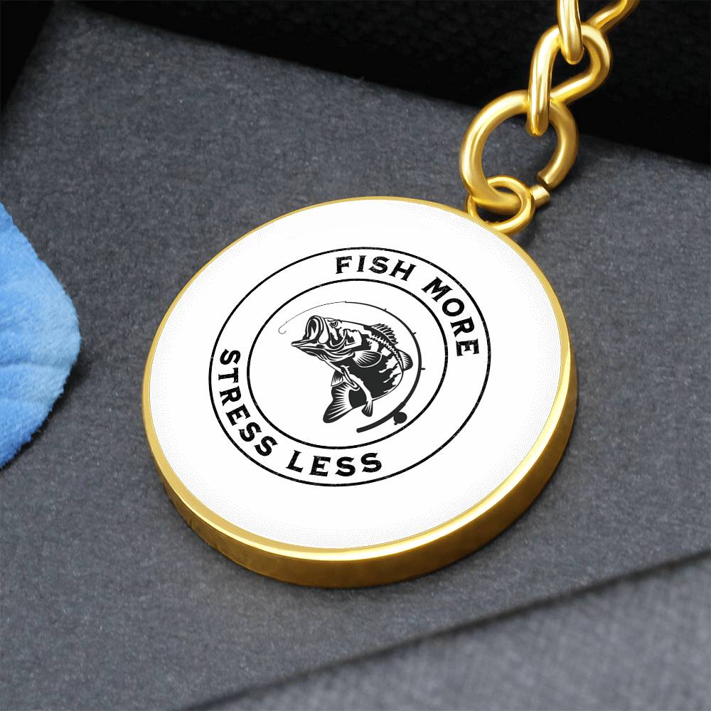 Personalized Fish More Stress Less Lucky Keychain Gift, Gift For Fishermen, Fisherman's Gift for Christmas, Birthday or Start of Fishing Season
