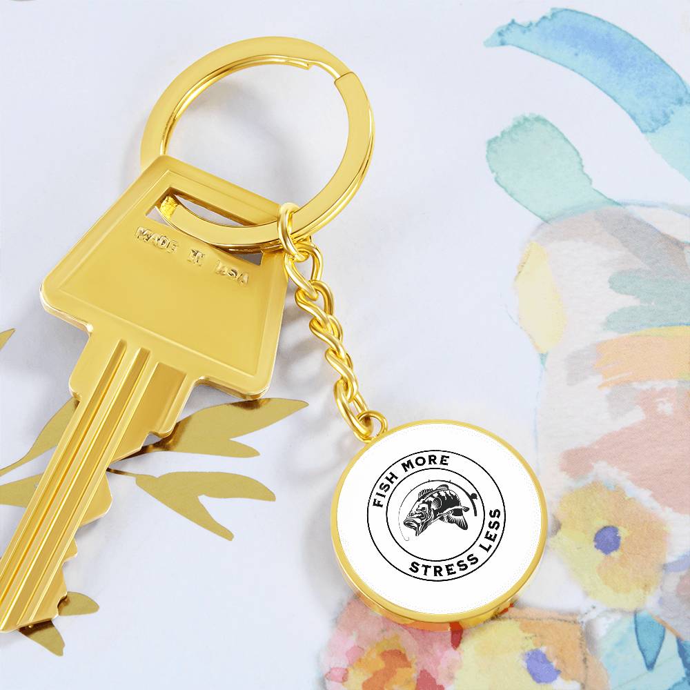 Personalized Fish More Stress Less Lucky Keychain Gift, Gift For Fishermen, Fisherman's Gift for Christmas, Birthday or Start of Fishing Season