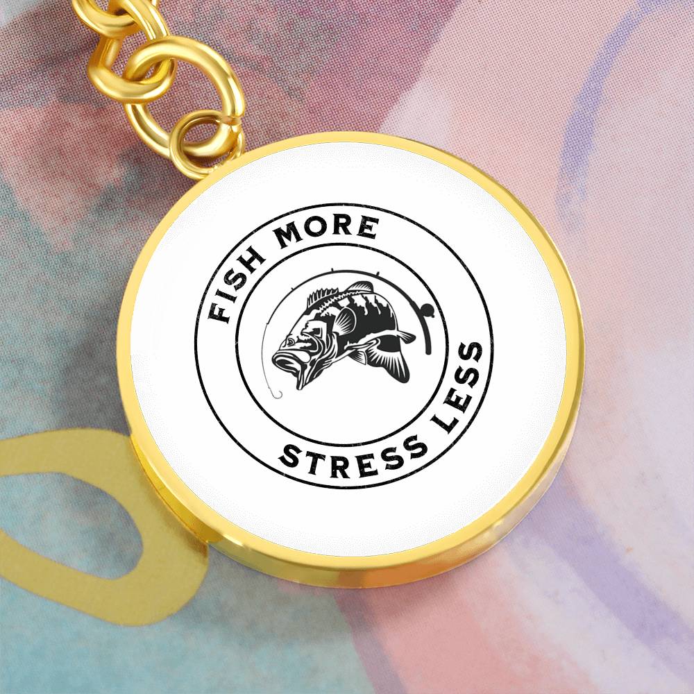 Personalized Fish More Stress Less Lucky Keychain Gift, Gift For Fishermen, Fisherman's Gift for Christmas, Birthday or Start of Fishing Season