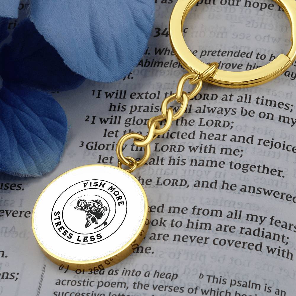 Personalized Fish More Stress Less Lucky Keychain Gift, Gift For Fishermen, Fisherman's Gift for Christmas, Birthday or Start of Fishing Season