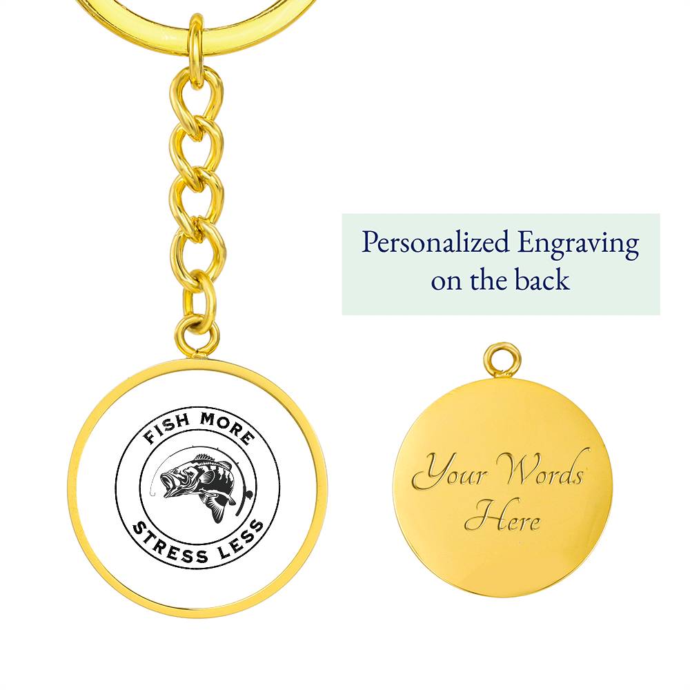 Personalized Fish More Stress Less Lucky Keychain Gift, Gift For Fishermen, Fisherman's Gift for Christmas, Birthday or Start of Fishing Season