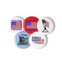 Load image into Gallery viewer, Set of Five Kamala Harris Vote Freedam Vote Blue Button Pins

