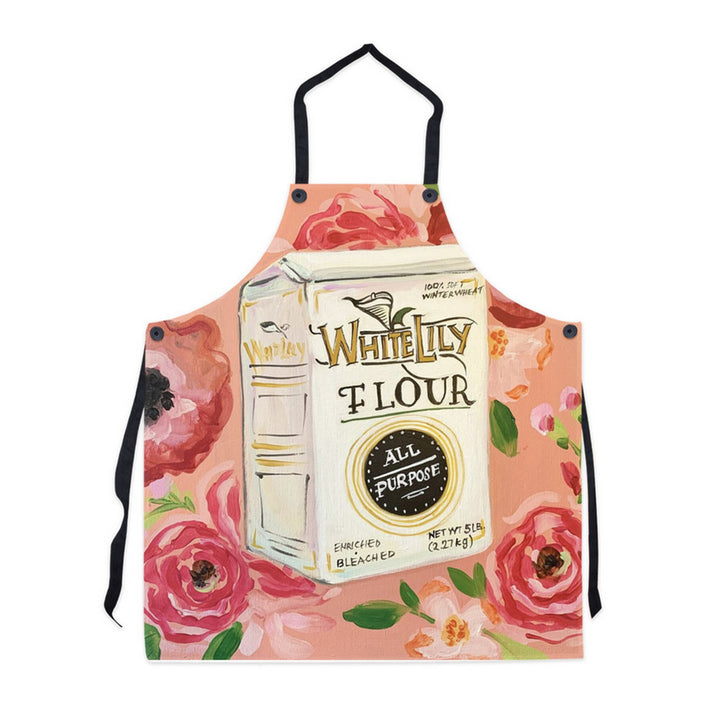 white lily apron White Lily Flour Kitchen Apron, Gift for Cooks and Bakers, Stylish Det