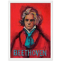 Beethoven  Red - Archival Matte Paper Wooden Framed Poster