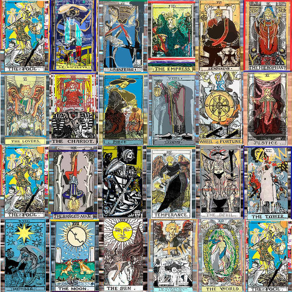 Tarot Grid Square Major Arcana - Art Print